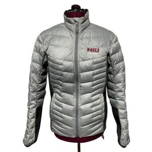 Adidas Outdoor NIU Basketball Puffer Jacket Gray Mens Small Full Zip Insulated